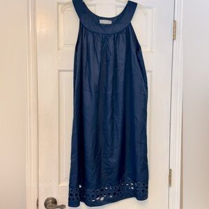 Liz Claiborne Navy Cut-Out Halter Midi Dress